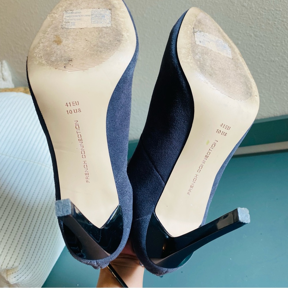 French Connection Grey Suede Pointed Stilleto Heeled Bootie - Picture 6 of 8
